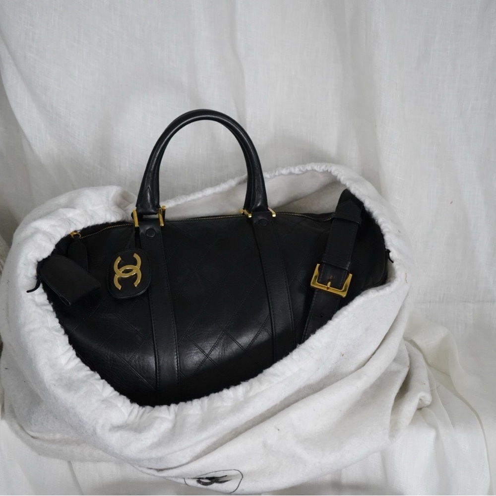 Chanel Black Quilted Lambskin Boston Duffle Bag - Picture 13 of 13